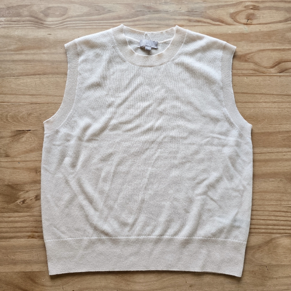 J. Crew Cashmere Relaxed Oversized Sweater-vest In Hthr Muslim Size Small - Picture 3 of 8